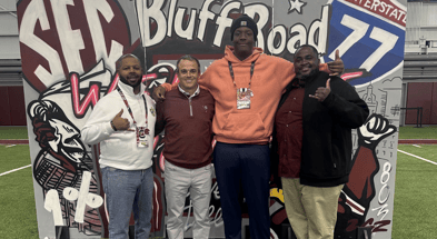 4-star offensive tackle Joshua Sam-Epelle during an unofficial visit to South Carolina. Photo credit: Joshau Sam-Epelle | @joshuasamepelle on Twitter/X