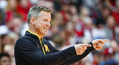 Michigan Wolverines basketball head coach Dusty May led his team to a win at Ohio State. (Photo by Robert Goddin-Imagn Images)