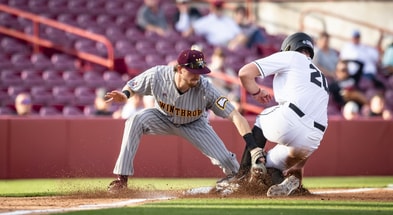 South Carolina baseball star Ethan Petry sliding into third base against Winthrop in 2024. Photo by: Caroline Barry | GamecockCentral