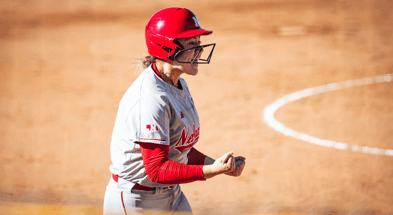 Nebraska first baseman Bella Bacon
