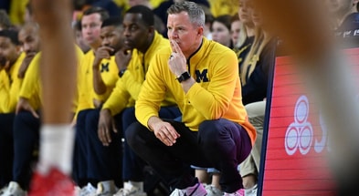 Michigan Wolverines head coach Dusty May watches as his team against the Illinois Fighting Illini in the second half at Crisler Center. Mandatory Credit: Lon Horwedel-Imagn Images