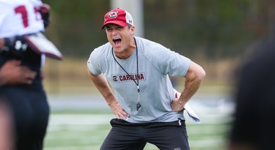 Shane Beamer during Gamecock football practice (Photo: Katie Dugan | GamecockCentral.com)