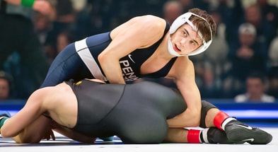 Penn State wrestler Luke Lilledahl. (© Dan Rainville / USA TODAY NETWORK via Imagn Images)