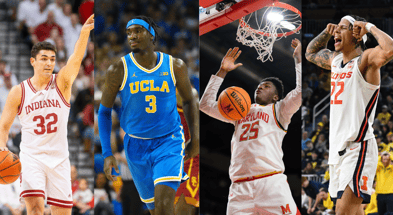 Indiana guard Trey Galloway, UCLA forward Eric Dailey Jr., Maryland center Derik Queen and Illinois wing Tre White. (Photos by USA TODAY Sports Images)