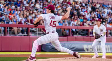 Florida State starting pitcher Evan Chrest left Tuesday's 7-2 loss to the Florida Gators with an