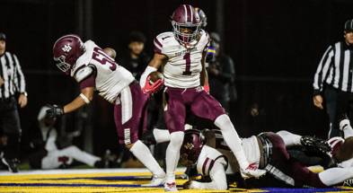 Harper Woods' Dakota Guerrant - a Michigan State target - powers into the end zone during the Division 4 football district semifinal on Saturday, Nov. 2, 2024, at Bob Atkins Field - Brandon Folsom, USA TODAY Sports