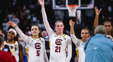 tessa-johnson-chloe-kitts_54406053144_o-South Carolina Gamecocks womens basketball vs Indiana-Colonial-Life-Arena-Columbia-SC-March 23 2025-Credit Katie Dugan GamecockCentral