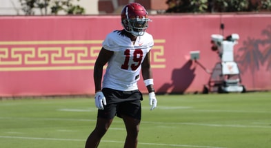 USC safety Bishop Fitzgerald during a spring practice with the Trojans