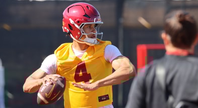 USC quarterback Husan Longstreet during a spring practice with the Trojans