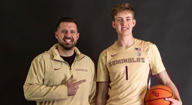 Luke Loucks and JUCO transfer Isaac Garrett on his Florida State official visit (picture via Isaac Garrett)