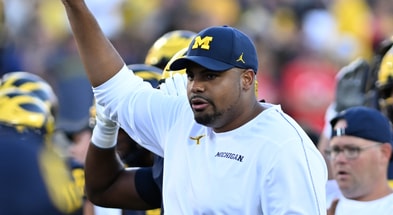 Michigan Wolverines football offensive line coach Grant Newsome was a standout lineman at U-M. (Photo by Lon Horwedel / TheWolverine.com)