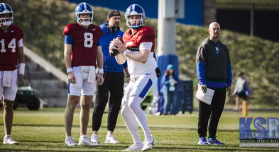 Kentucky QB Zach Calzada at spring practice, via Aaron Perkins KSR