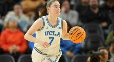 UCLA guard Elina Aarnisalo is set to visit Iowa this weekend. (Photo by Darren Yamashita-Imagn Images)