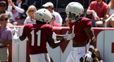 Alabama WRs Rico Scott and Isaiah Horton