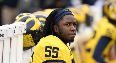 Michigan Wolverines football offensive lineman Nathan Efobi was a four-star recruit in 2023. (Photo by Lon Horwedel / TheWolverine.com)