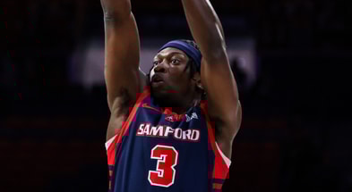 Samford Bulldogs guard Trey Fort (3) attempts to shoot a three pointer during the first half against the Arizona Wildcats at McKale Center. - Aryanna Frank, USA TODAY Sports