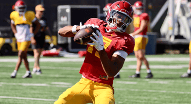 USC wide receiver Prince Strachan during a spring practice with the Trojans