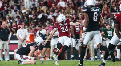 Mason Love had a good day at both kicker and punter in South Carolina's Spring Game. Photo by: Katie Dugan | GamecockCentral