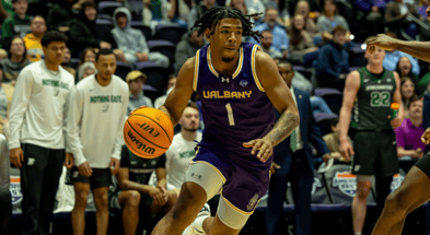 Former Albany guard and South Carolina transfer portal target Amar'e Marshall. Photo by: Brent Warzocha | UAlbany Athletics