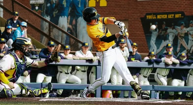 Iowa infielder Mitch Wood came up with the clutch hit on Sunday. (Photo by UI Athletics)