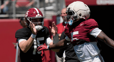 Alabama QB Ty Simpson and WR Germie Bernard