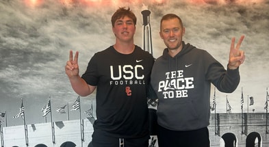 Kannon Smith with USC head coach Lincoln Riley