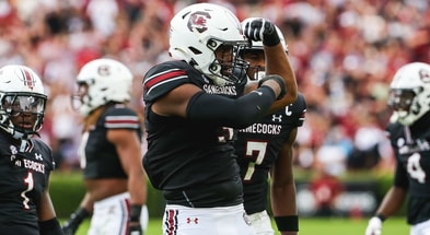South Carolina standouts Kyle Kennard and Nick Emmanwori celebrate (Photo: Katie Dugan | GamecockCentral.com)