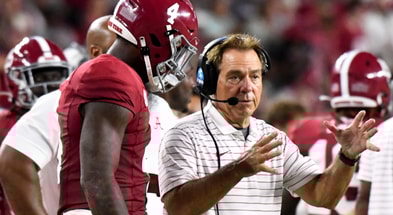 Jalen Milroe and Nick Saban