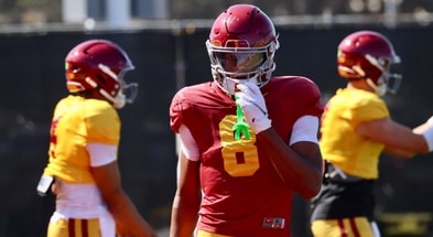 USC wide receiver Ja'Kobi Lane during a spring practice with the Trojans
