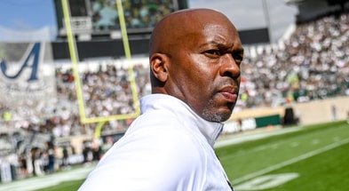 Michigan State's athletic director Alan Haller on the sideline during the football game against on Saturday, Sept. 9, 2023, at Spartan Stadium in East Lansing. - Nick King, USA TODAY Sports