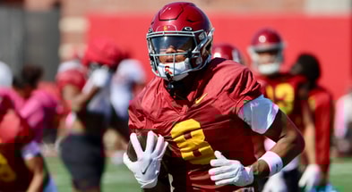 USC wide receiver Ja'Kobi Lane during a spring practice with the Trojans