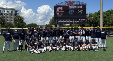 South Carolina baseball commitments Patrick Evans (4) and Logan Prisco (35) with their Florence-Darlington team. Photo credit: FDTC Baseball | @FloDar_Tech on Twitter/X