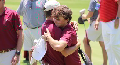 Luke Clanton embraces his teamates after win (Matt LaSerre:Warchant)
