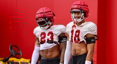 USC linebackers Desman Stephens and Eric Gentry during a spring practice with the Trojans