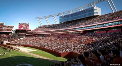 Williams-Brice Stadium rendering for renovation project (Photo Credit: USC|Populous)