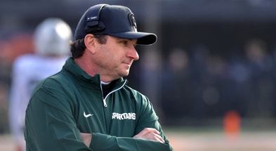 Michigan State Spartans head coach Jonathan Smith during the first half against the Illinois Fighting Illini at Memorial Stadium. - Ron Johnson, USA TODAY Sports
