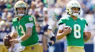 Notre Dame QBs CJ Carr and Kenny Minchey