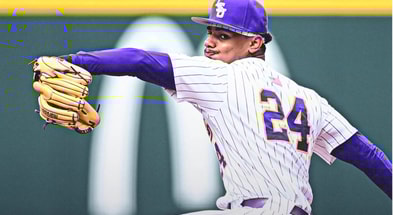 LSU head coach Jay Johnson chose to pitch Anthony Eyanson in Game 1 (Photo: SEC)
