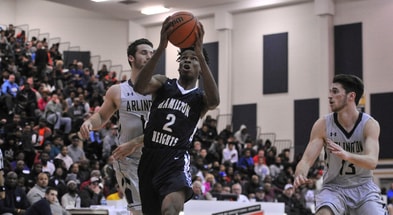 Jan 7, 2017; Arlington, TN, USA; Hamilton Heights Hawks Shai Gilgeous-Alexander guard (2) goes to the basket against Arlington Tigers Luke Wiseman guard (13) during the game at Arlington High School. Mandatory Credit: Justin Ford-Imagn Images