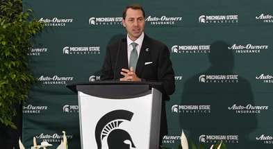 J Batt speaks Wednesday, June 4, 2025, after being introduced as Michigan State University's new athletic director. - Matthew Dae Smith, USA TODAY Sports