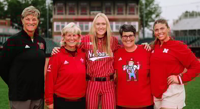 Nebraska softball staff and catcher Jesse Farrell