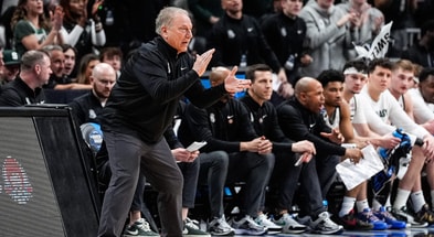Michigan State head coach Tom Izzo reacts to a play against Ole Miss during the first half of the Sweet 16 round of NCAA tournament at State Farm Arena in Atlanta, Ga. on Friday, March 28, 2025 - Junfu Han, USA TODAY Sports