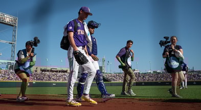 LSU ace Kade Anderson pitched a nine-inning shutout in a Game 1 win over Coastal Carolina (Photo: © Steven Branscombe-Imagn Images)