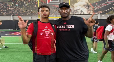 Isaiah Rasheed with Texas Tech Director of Player Personnel Brian Nance