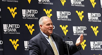 West Virginia head football coach Rich Rodriguez during an interview