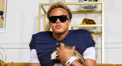 Kaydon Finley during his Notre Dame official visit photoshoot