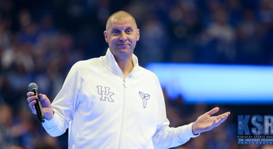Mark Pope addresses the crowd at his first Big Blue Madness as Kentucky's head coach - Dr. Michael Huang, Kentucky Sports Radio