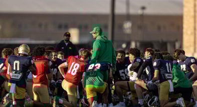 Notre Dame head coach Marcus Freeman