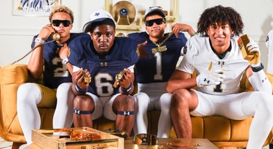 Notre Dame WR commits Kaydon Finley, Brayden Robinson, Dylan Faison and Devin Fitzgerald on their official visits to ND.