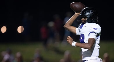 Lipscomb Academy's Ty Snell (18) throws against Brentwood Academy during the first half of their game at Lipscomb Academy in Nashville, Tenn., Friday, Oct. 25, 2024. The score was tied 10-10 at halftime. © Denny Simmons / The Tennessean / USA TODAY NETWORK via Imagn Images